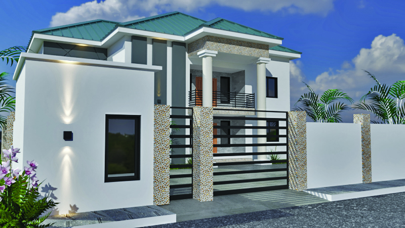 Modern 3-Bedroom Dual-Unit Residence with Garage and Gatehouse